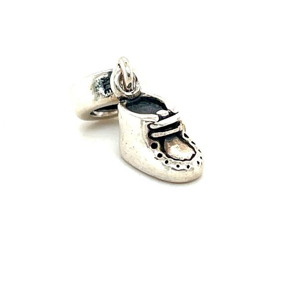Pandora Two-Tone Baby Girl Pink Cz Shoe Charm - Picture 2 of 3